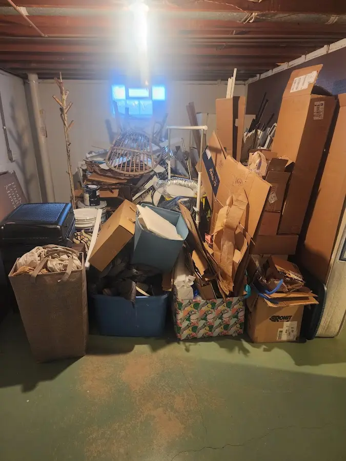 Roll-off dumpster container at job site for 4 Yard Dumpster Rental in Reston